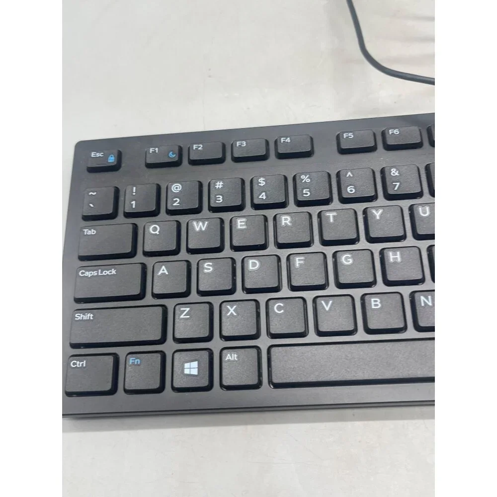 dell keyboard USB wire kb-216 black slim READ